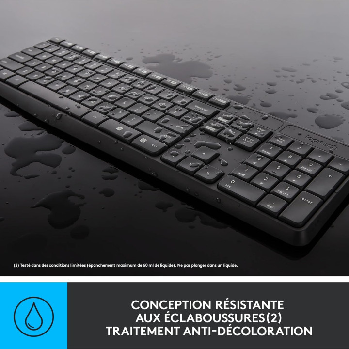 Clavier/souris sans fils Logitech cordless desktop MK235 usb NOIR