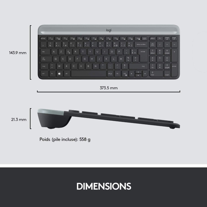 Clavier/souris sans fils Logitech cordless desktop MK470 usb  Compact