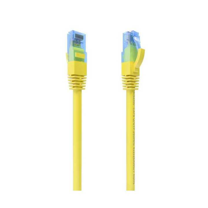 Cable RJ45 Droit LSZH  S.FTP PIMF AWG26 600mhz cat 7  1m JAUNE