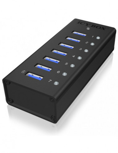 Hub USB 3.0 7 ports ICY BOX noir avec...
