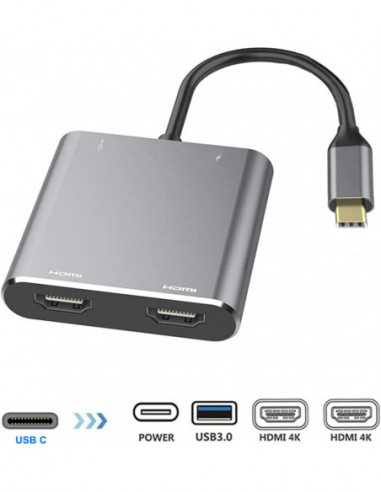 USB-C vers 2 HDMI usb3.0 usb-c