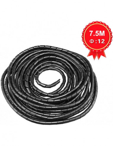 Protege cable 7.5m 12mm Noir