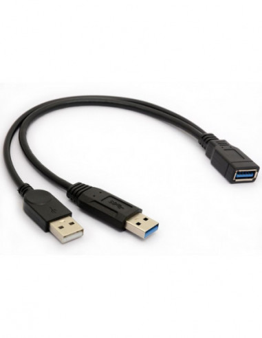Cable USB 3.0  Male Y  vers USB-A...
