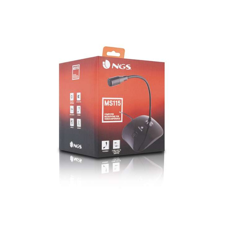 Micro pied jack 3.5 cable 2.5m avec bouton Mute