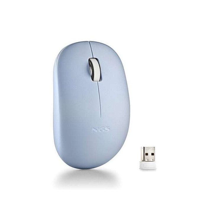 Souris sans fil mini bleue claire  NGS 2 boutons silencieuses  AVEC PILE AAA