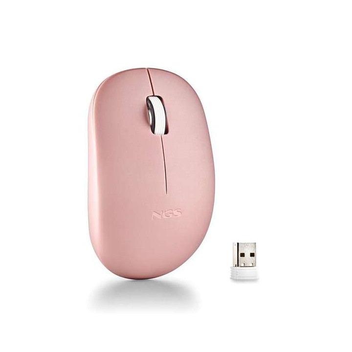 Souris sans fil mini rose  NGS 2 boutons silencieuses  AVEC PILE AAA