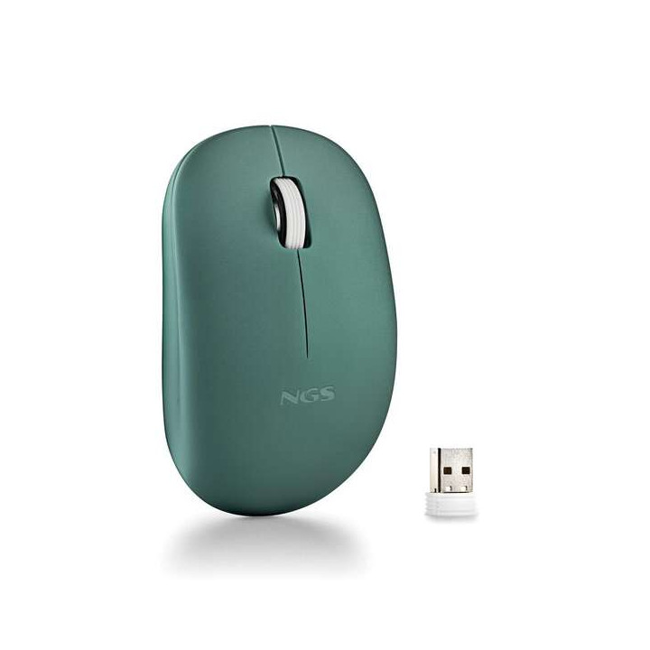 Souris sans fil mini verte  NGS 2 boutons silencieuses  AVEC PILE AAA