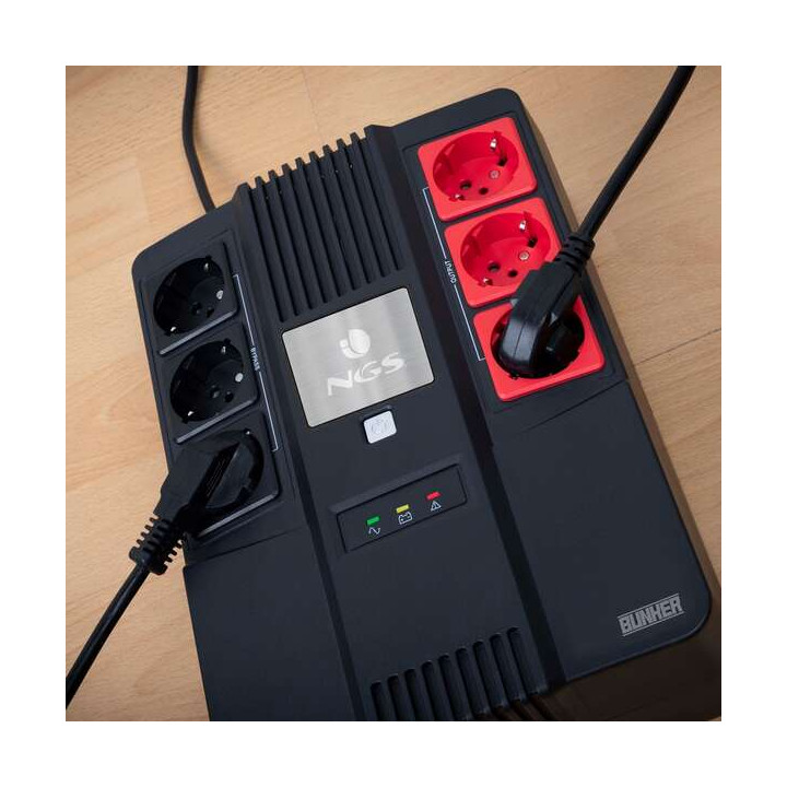 Onduleur 600VA  360w  3 ondulees + 3 parafoudre OFF LINE NGS Fortress Bunker