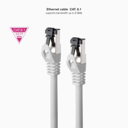 Cable RJ45 Cat.8.1   2 GHz LSZH SSTP AWG26 15mgris