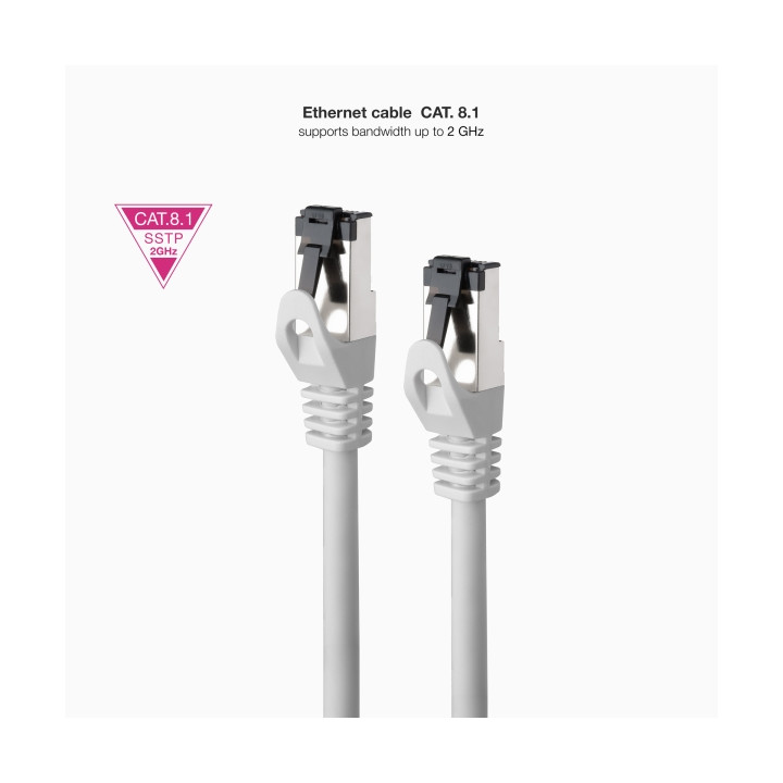 Cable RJ45 Cat.8.1   2 GHz LSZH SSTP AWG26 15mgris