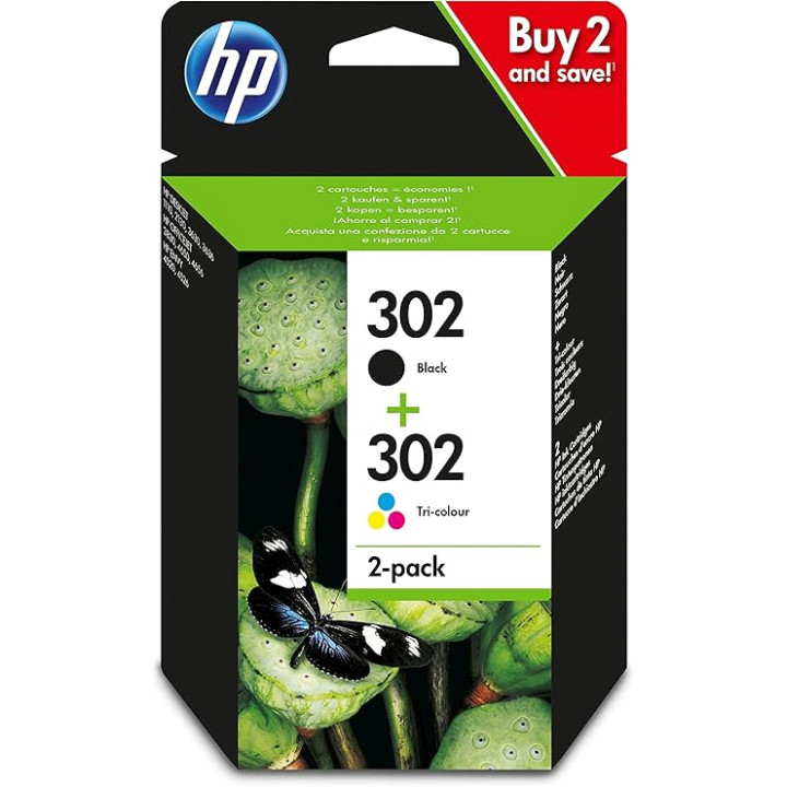 Cartouches originales HP 302 noire et couelurs X4D37AE