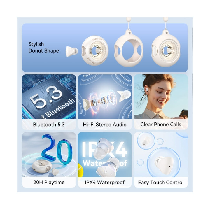 Ecouteurs micro intra-auticulaires  bluetooth 5.3  Vention T17 Noir