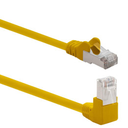Cable RJ45 Droit FTP blinde cat 6  5m jaune COUDE