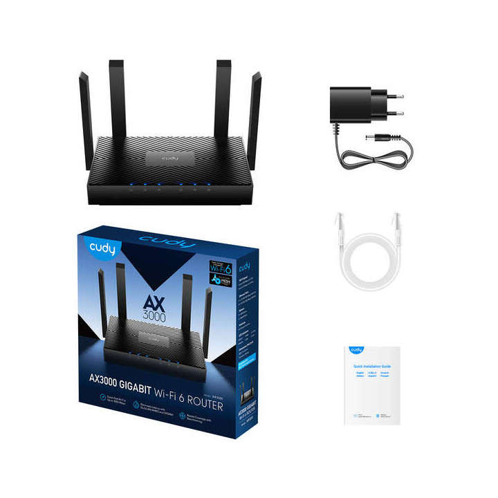 Point d acces CUDY WR3000 MESH WIFI 6 4antennes 4 ports rj45