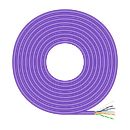 Rouleau RJ45 Cat 6 UTP rigide AWG23 CCA 100m violet