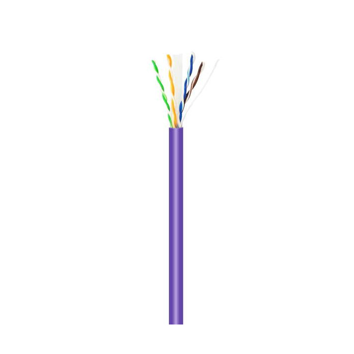 Rouleau RJ45 Cat 6 UTP rigide AWG23 CCA 100m violet