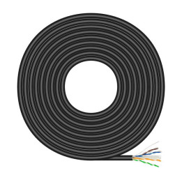 Rouleau RJ45 Cat 6 UTP rigide AWG23 CCA 100m noir