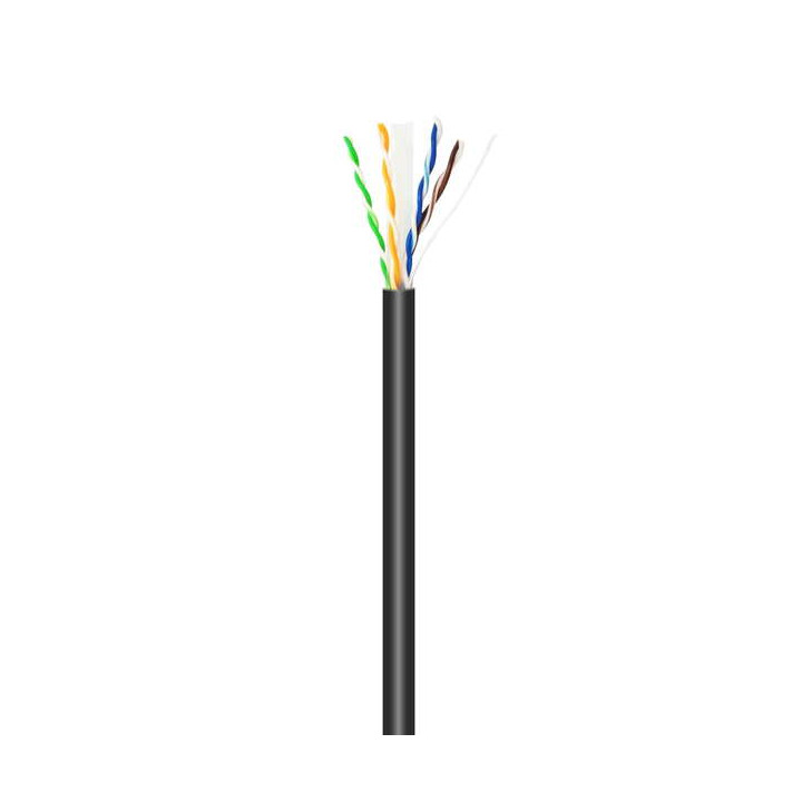 Rouleau RJ45 Cat 6 UTP rigide AWG23 CCA 100m noir