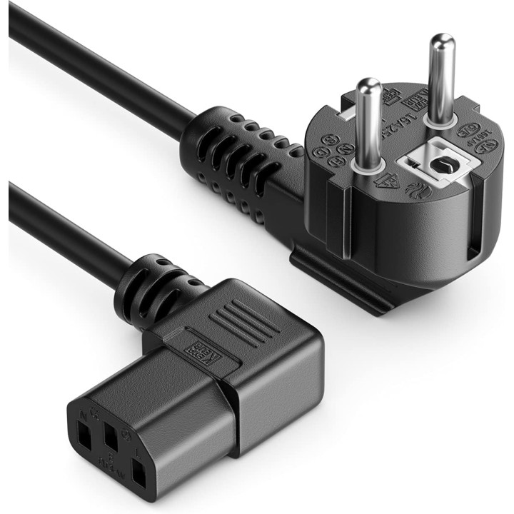 Cable alimentation PC 2P+T vers C13 5m COUDE