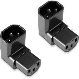 Adaptateur alimentation coude a 90 vers le bas adaptateur IEC C14 vers C13
