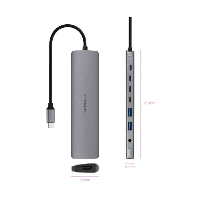 Hub USB-C vers 4x USB-C 2x USB 3.0 HDMI Jack
