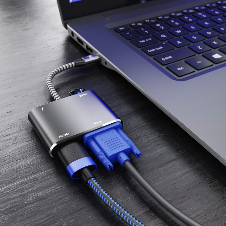 Hub usb-c vers VGA HDMI 4K