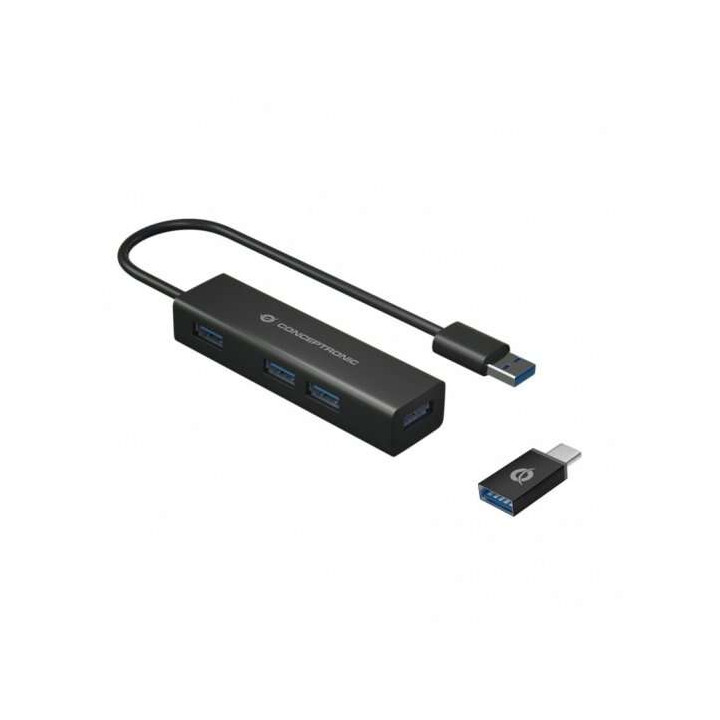 Hub USB 3.0 vers 4 USB 3.0 + USB-C  +  adapt USB vers USB-C