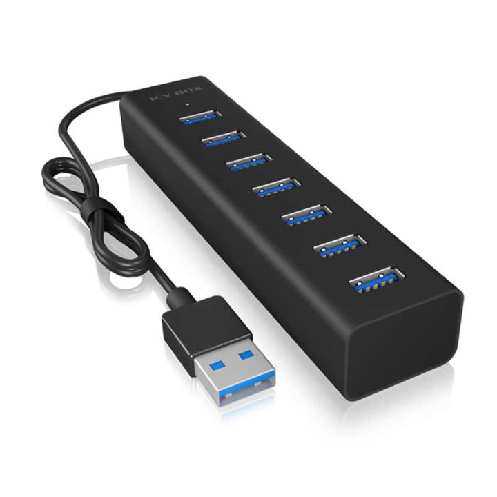 Hub USB 3.0 7 ports + adapt secteur  ICY BOX IB-HUB1700-U3 noir