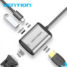 Dock USB-C vers HDMI + VGA + USB3.0 + USB-C charge PD87W