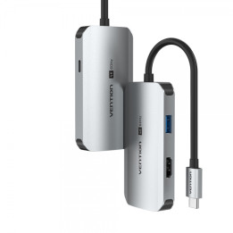 Dock USB-C vers HDMI + VGA + USB3.0 + USB-C charge PD 100W