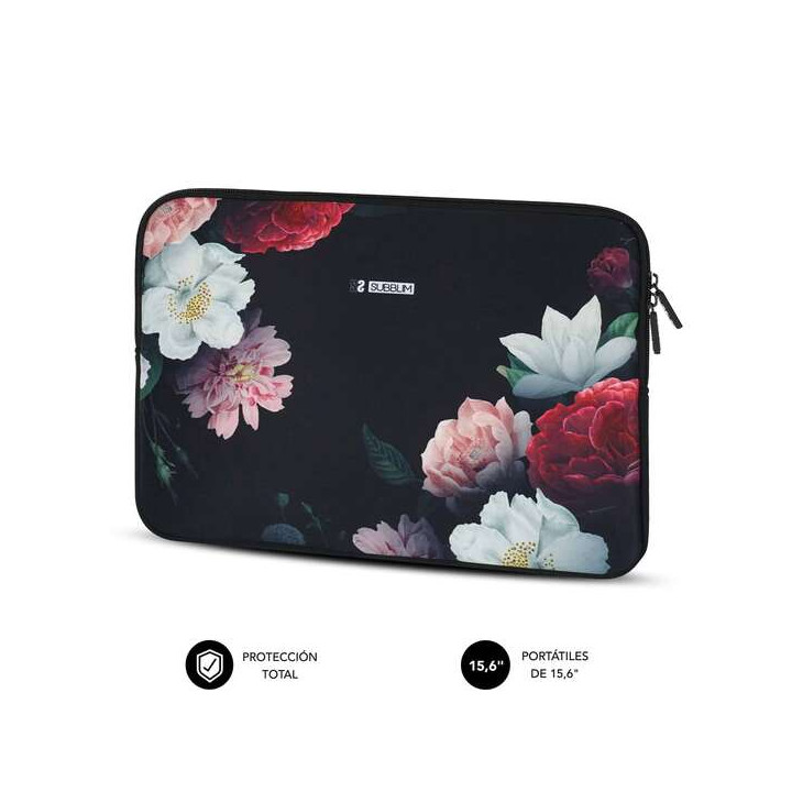 Etui pour portable 15.6 neoprene Trendy fleurs