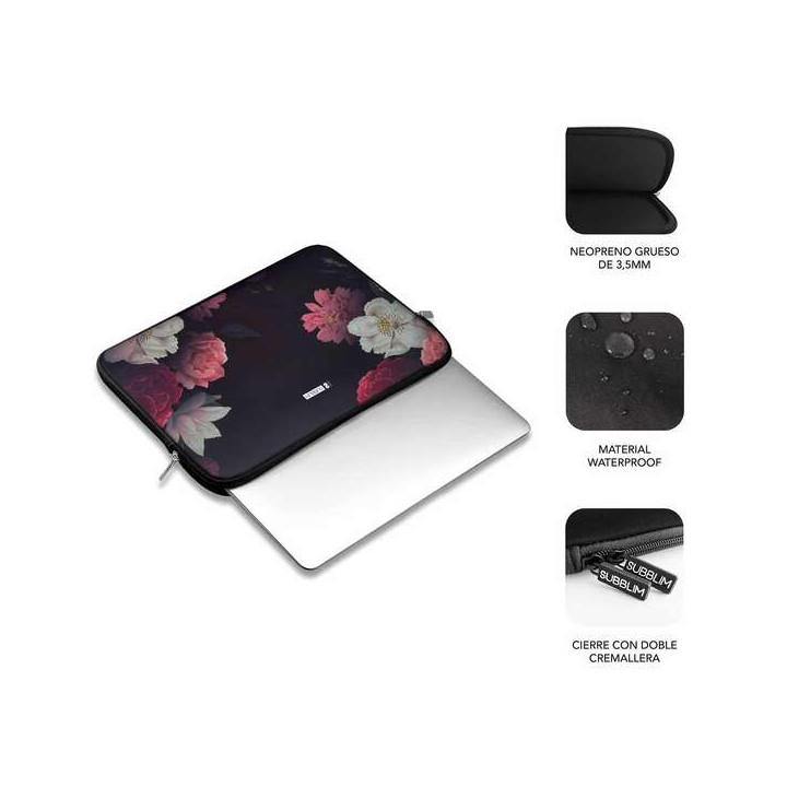 Etui pour portable 15.6 neoprene Trendy fleurs