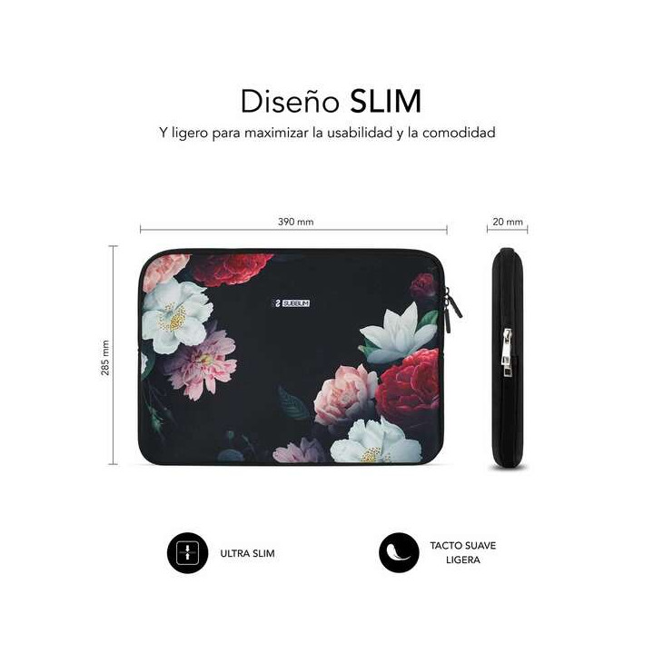Etui pour portable 15.6 neoprene Trendy fleurs