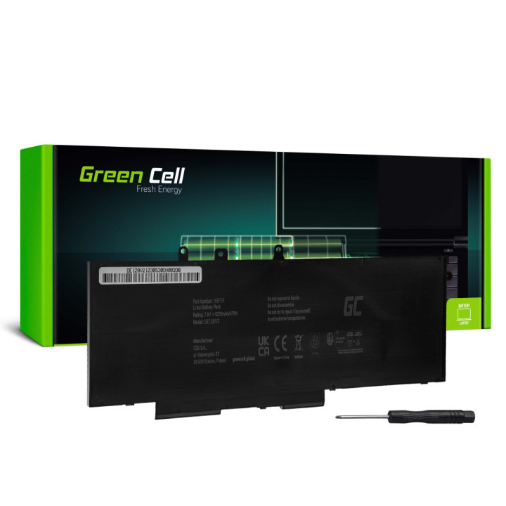 Batterie compatible DELL 93FTF GJKNX 6200mAh 7.6V GREENCELL