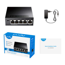 Switch 5 ports 10/100/1000 CUDY GS105 METAL