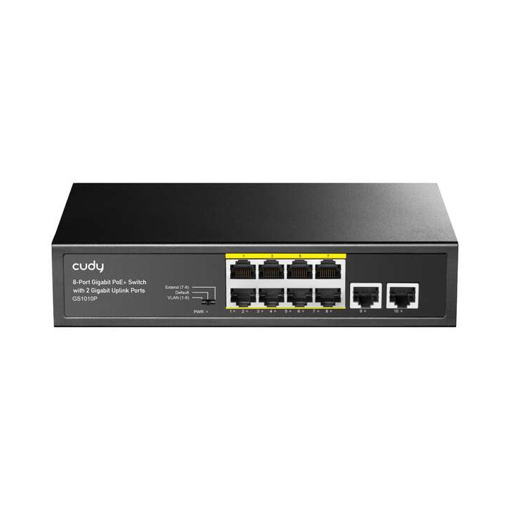 Switch 8 ports 10/100/1000 CUDY GS1010P métal  8 ports POE POE+ 120w max