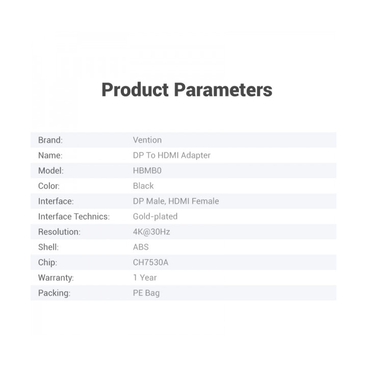 Displayport vers HDMI adaptateur 4K 60hz