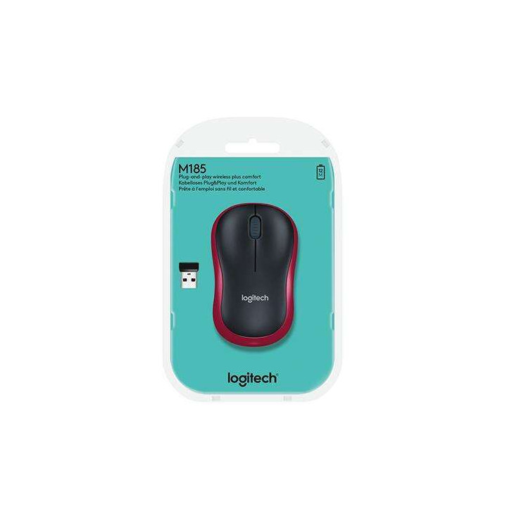 Souris sans fil LOGITECH M185 Rouge 910-002240