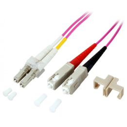 FIBRE Jarretiere optique duplex LSOH 50/125 multimode OM4 SC/ LC 1m