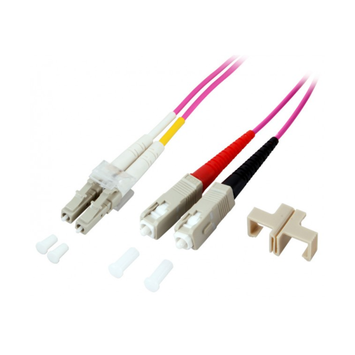 FIBRE Jarretiere optique duplex LSOH 50/125 multimode OM4 SC/ LC 1m