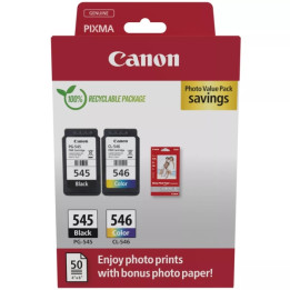 Kit cartouches CANON PG-545 + CL-546 8ml avec papier photo