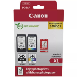 Kit cartouches CANON PG-545 XL  + CL-546 XL avec papier photo
