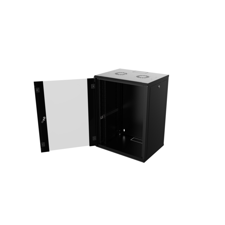 Coffret 19 16U 450mm avec porte vitrée -assemblé