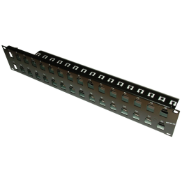 Panneau de brassage 19' 32 empl RJ45 noir nu 2U