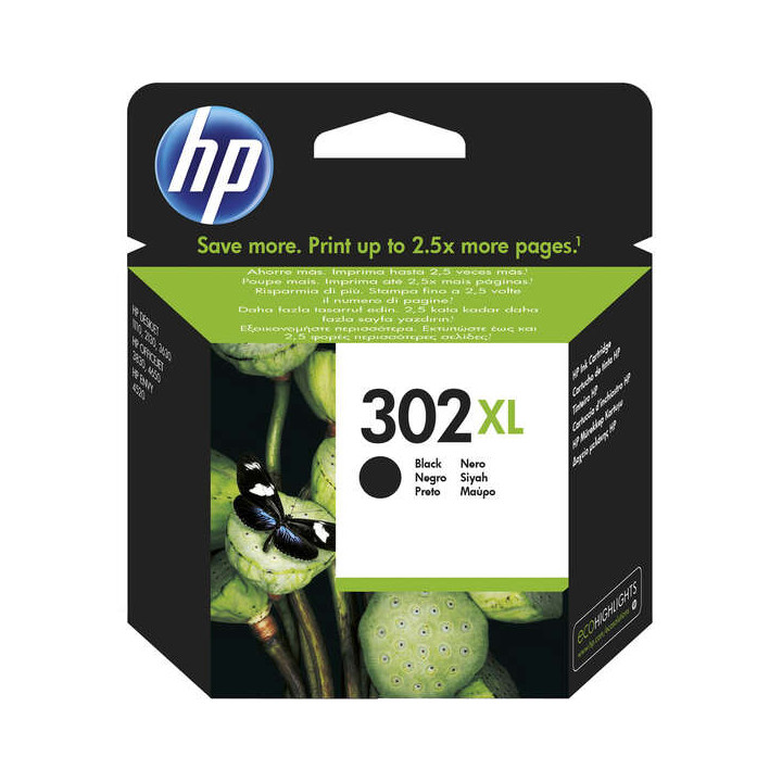 Cartouche ORIGINALE HP 302 XL Noire  F6U68AE