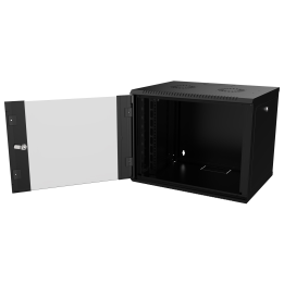 Coffret 19 9U 450mm avec porte vitree noir