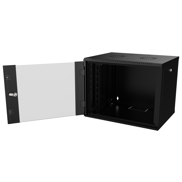 Coffret 19 9U 450mm avec porte vitree noir