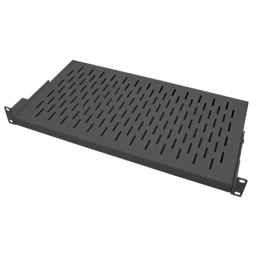 Etagere ajoure 2 pts de fixation prof 250mm 30kg max noire 19 1U
