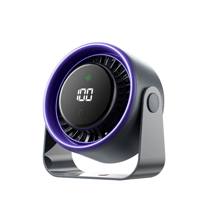 Ventilateur bureau GRIS  max 2500t/mn batt 4500mha USB-C