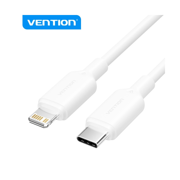 Cable USB-C vers lightning IPHONE 27W 3A BLANC 1m